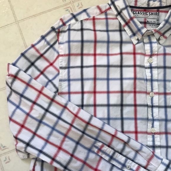 OLD NAVY Plaid ‘The Classic Shirt’ Slim Fit - Picture 5 of 7